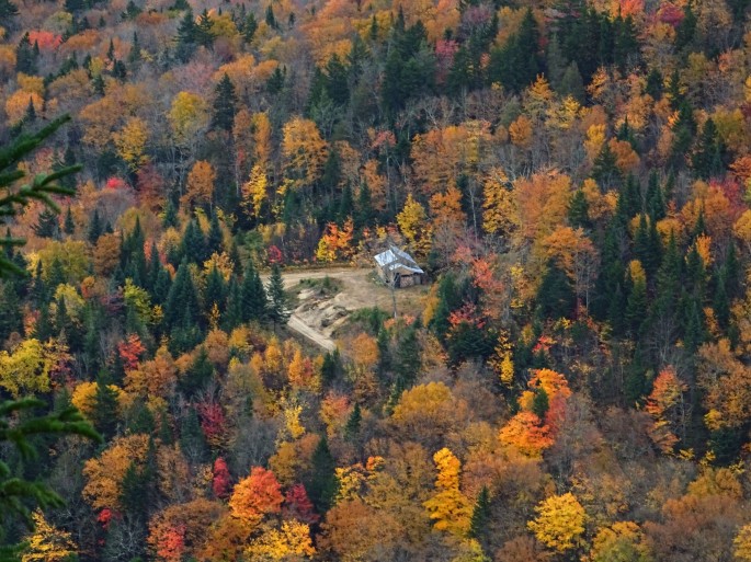 Randonnéé d'automne pour voir les couleurs au Québec, Canada : Vallée Bras du Nord